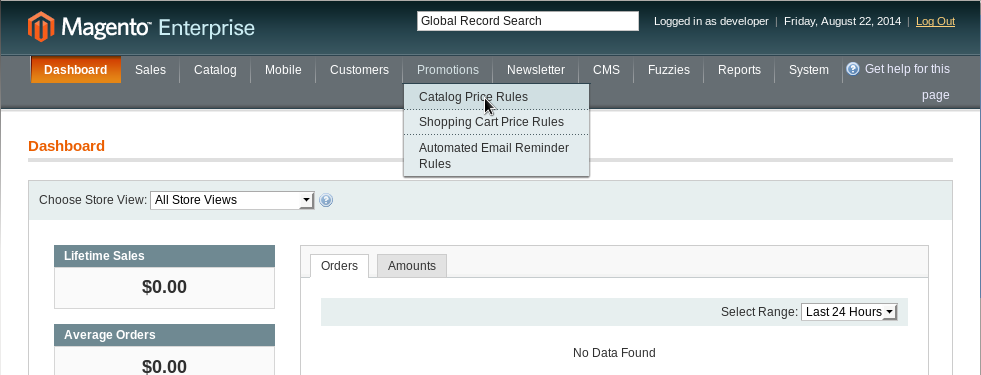 magento promotional rule admin