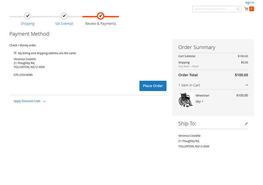 VAT Exempt Magento Extension