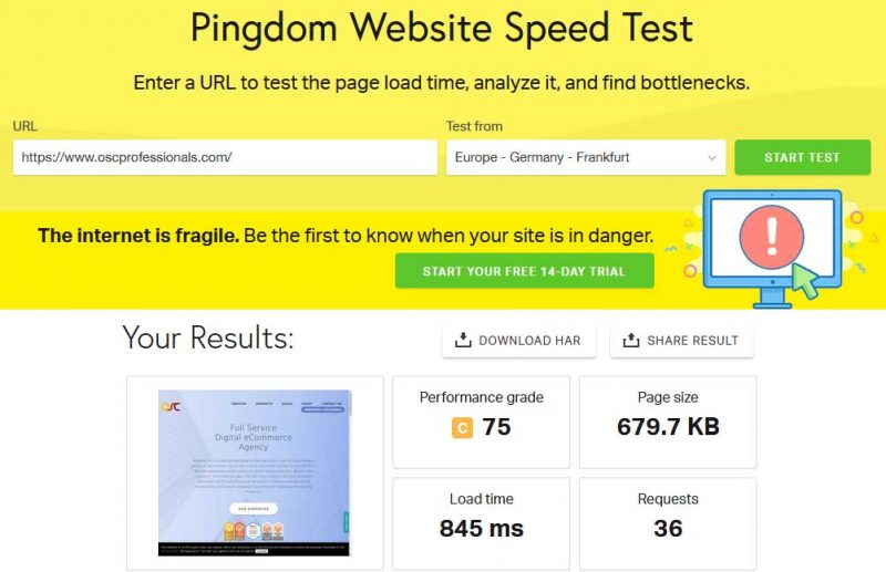 How to Use Pingdom to Test Your Site - Oscprofessionals.com