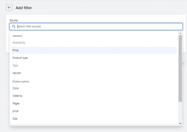 Manage Product Filters on Shopify Collections Page
