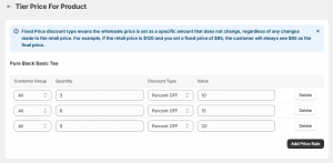 tier price for product