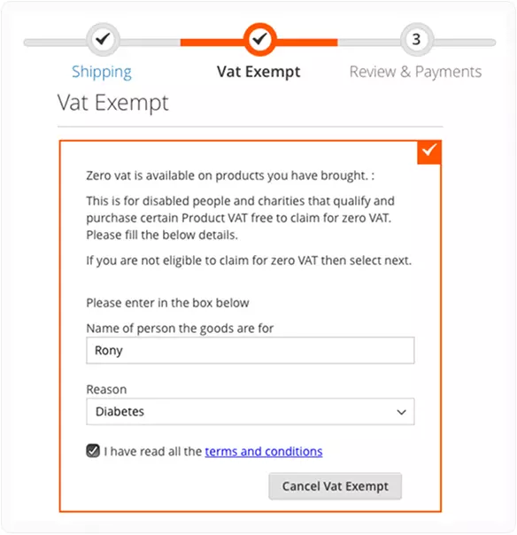 customer vat extempt customer vat extempt