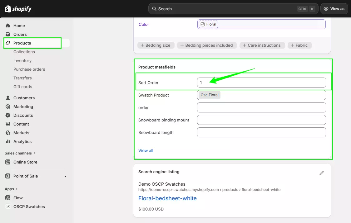 set swatch item set swatch item