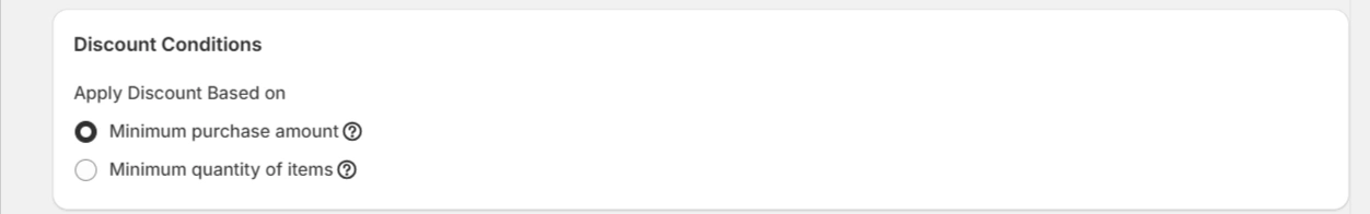 Discount Conditions Discount Conditions