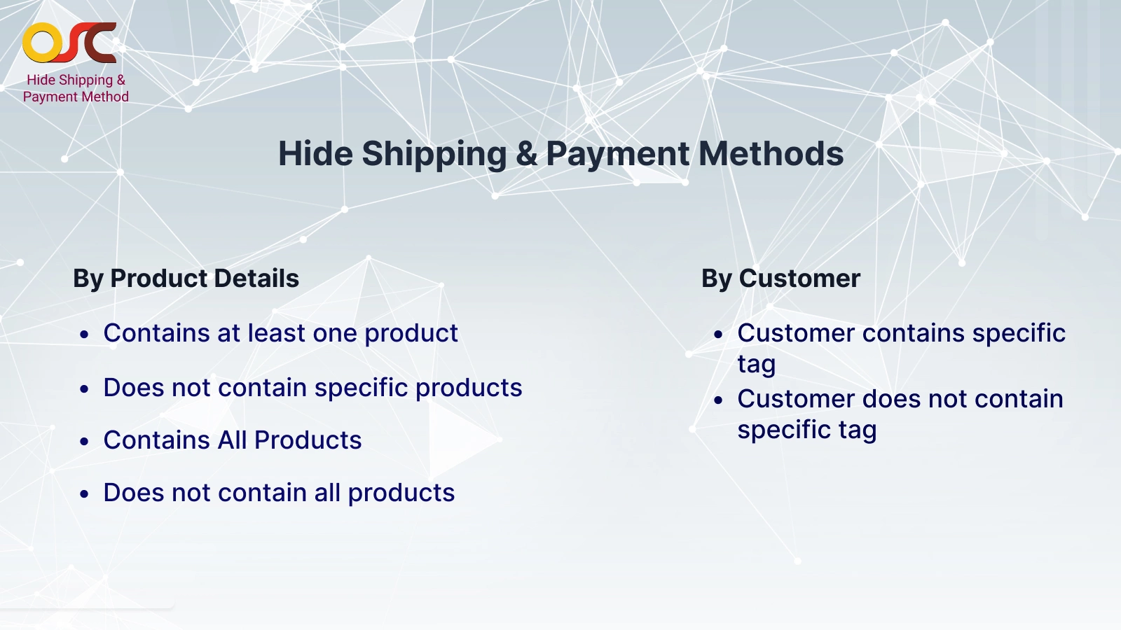 OSCP Hide Shipping Payment