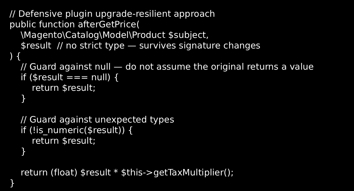Signature Changes Defensively
