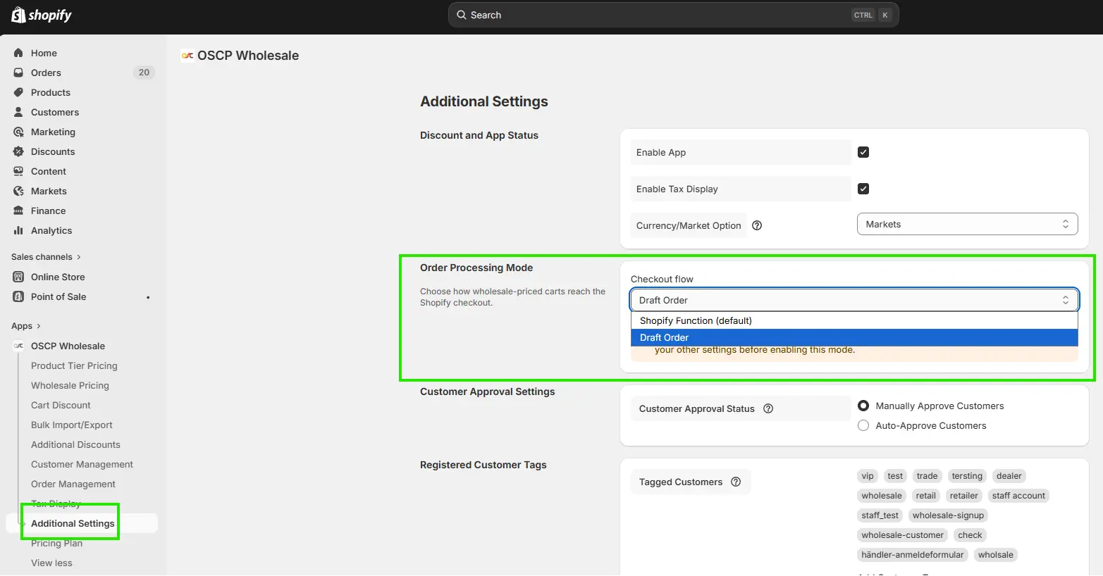 Enable Draft Order Enable Draft Order