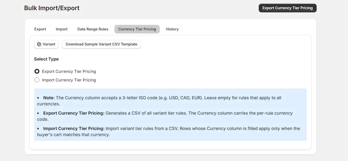 currency tier pricing currency tier pricing